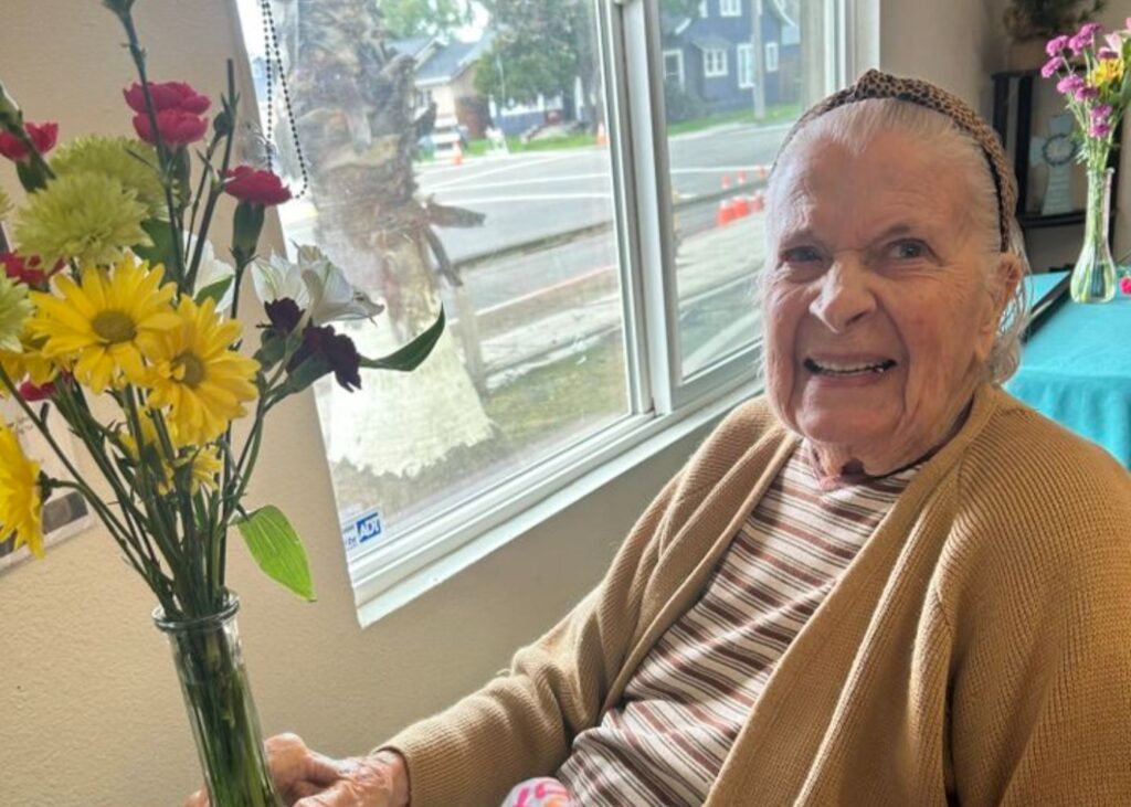 Compassionate caregivers assisting elderly residents